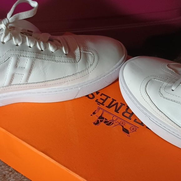 Hermes pegase pop print leather quicker low top sneakers size 41 which is US 10 - Picture 5 of 7